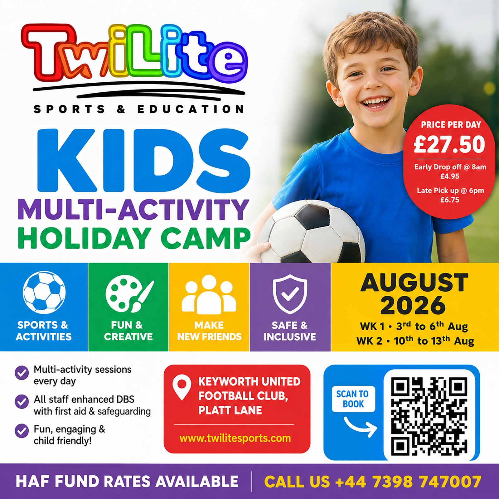 Twilite Sports multi-activity holiday camp poster